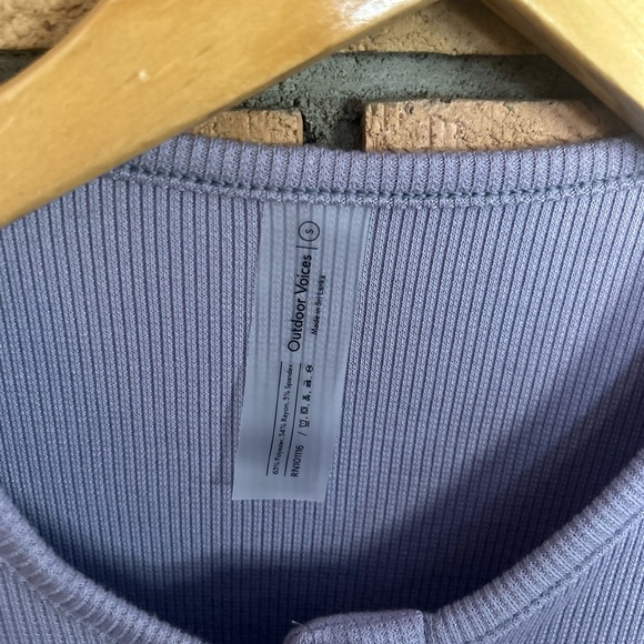 NWT Outdoor Voices Cozy Rib Crop Cardigan Earl Grey Size Small - Picture 3 of 5